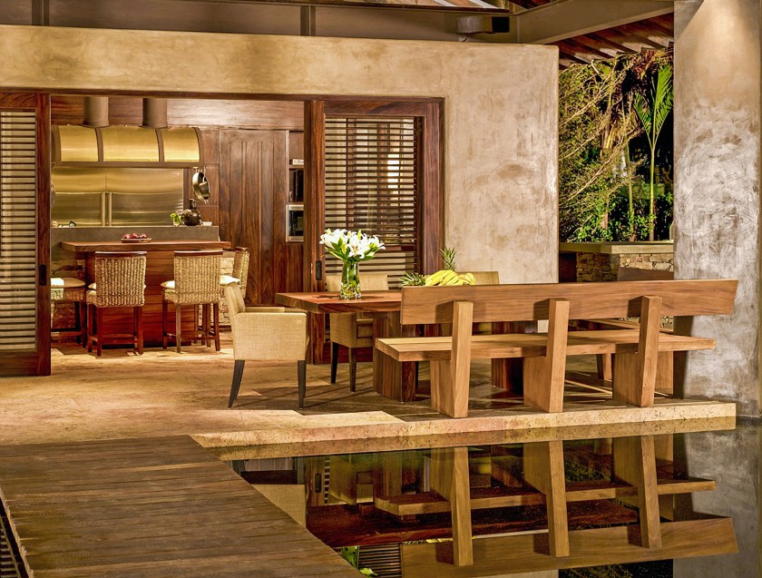 PIC BY LUXURY RETREATS / CATERS NEWS - (PICTURED:Casa Majani living room) Gwyneth Paltrows gorgeous holiday villa is available to rent for jaw-dropping ,300 (3,720) a NIGHT. The Hollywood star and her boyfriend Brad Falchuck took her kids, Apple and Moses, to the luxury resort in Punta Mita, Mexico, last weekend. Casa Majani, a six-bed adobe on the beachfront, boasts two infinity pools and alfresco dining. The pad also has its own yoga and fitness centre, as well as a home theatre and a private chef. SEE CATERS COPY