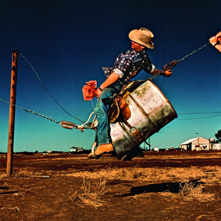 “Saddle bronc training” set up. (Balls and Bulldust by Hakan Ludwigson, publishd by Steidl)