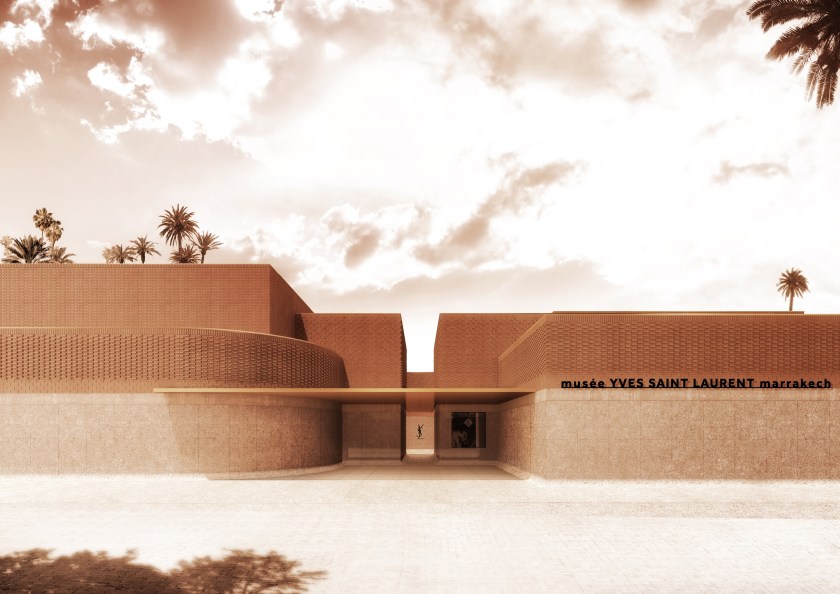 Architectural designs by French firm Studio KO have been released for the upcoming museum dedicated to designer Yves Saint Laurent and his work, the "mYSLm" (Muse Yves Saint Laurent Marrakech).