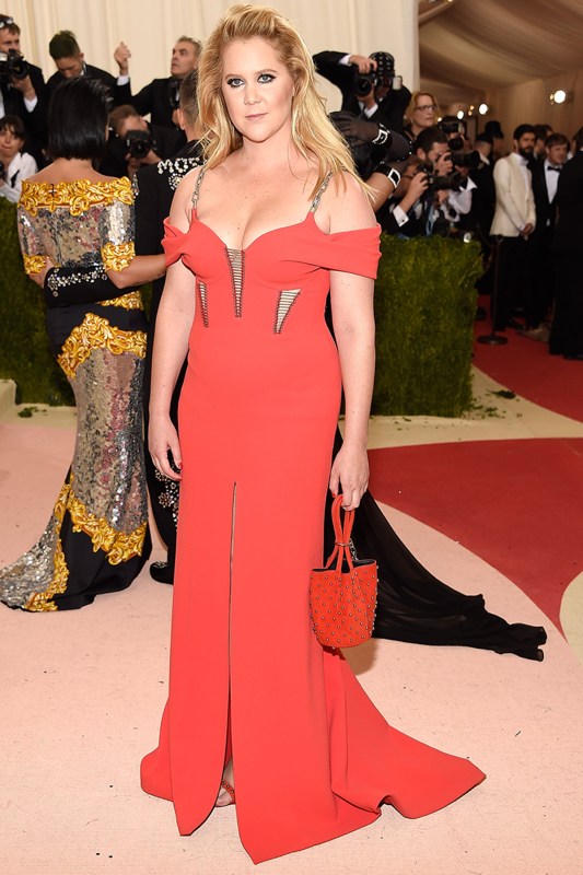 NEW YORK, NY - MAY 02: Amy Schumer attends "Manus x Machina: Fashion In An Age Of Technology" Costume Institute Gala at Metropolitan Museum of Art on May 2, 2016 in New York City. (Photo by Kevin Mazur/WireImage)