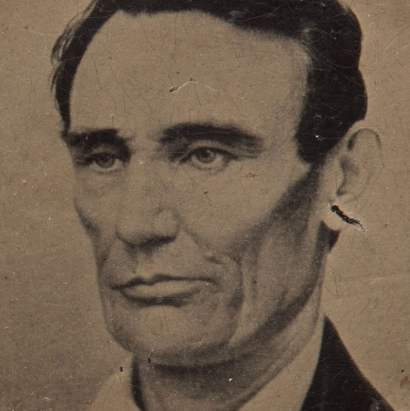 Abraham Lincoln Back-to-Back Ferrotype Badge