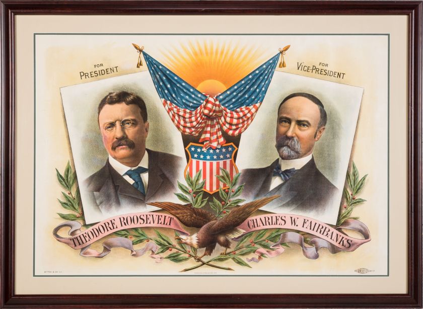 Theodore Roosevelt and Charles Fairbanks Political Poster
