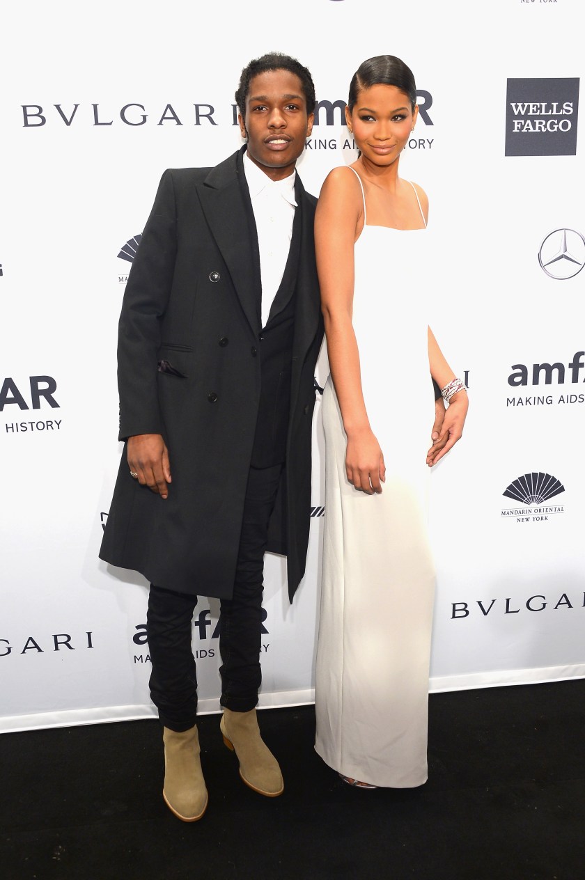 A$AP Rocky and Chanel Iman attend the 2014 amfAR New York Gala at Cipriani Wall Street on February 5, 2014 in New York City. (Photo by Michael Loccisano/Getty Images)