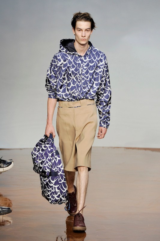 A model walks the runway at the Marni Spring Summer 2017 fashion show during Milan Menswear Fashion Week. (Catwalking/Getty Images)