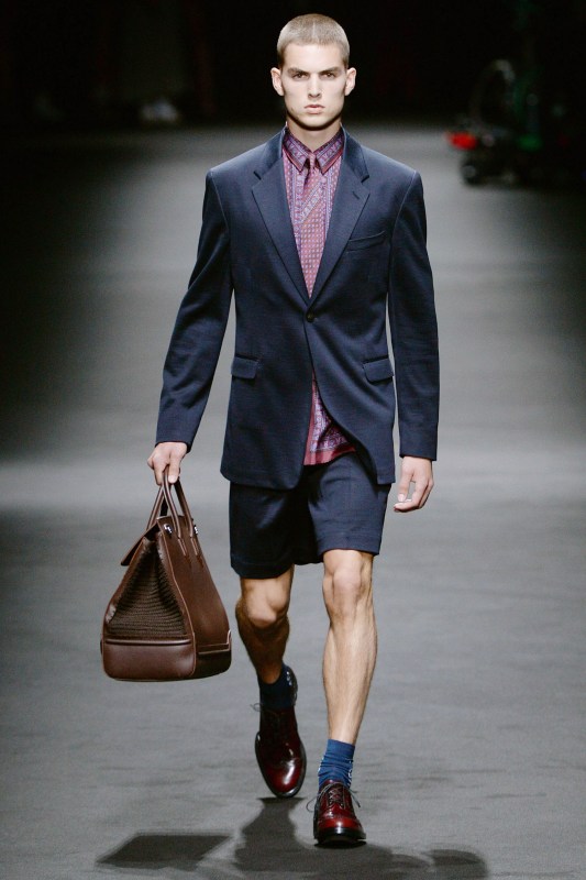 A model walks the runway at the Versace Spring Summer 2017 fashion show during Milan Menswear Fashion Week. (Catwalking/Getty Images)