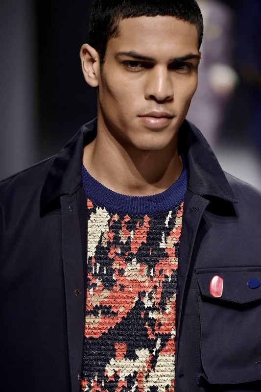 A model walks the runway at the Salvatore Ferragamo Spring Summer 2017 fashion show during Milan Menswear Fashion Week. (Catwalking/Getty Images)