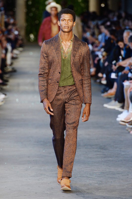 A model walks the runway at the Missoni Spring Summer 2017 fashion show during Milan Menswear Fashion Week on June 19, 2016 in Milan, Italy. (Catwalking/Getty Images)