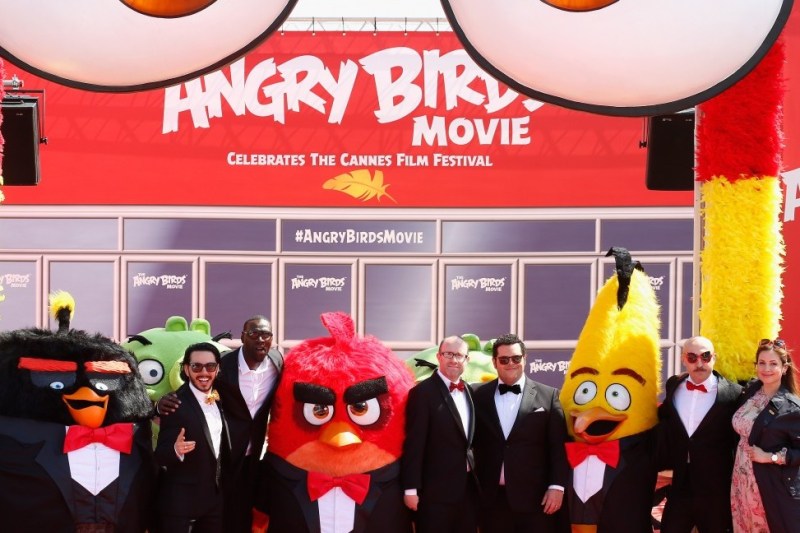 CANNES, FRANCE - MAY 10: Singer Timur Rodriguez, actor Omar Sy, producer John Cohen, actors Josh Gad, Maccio Capatonda and TV presenter Raya Abirached attend "The Angry Birds Movie" Photocall during the annual 69th Cannes Film Festival at JW Marriott on May 10, 2016 in Cannes, France. (Photo by Luca Teuchmann/WireImage)