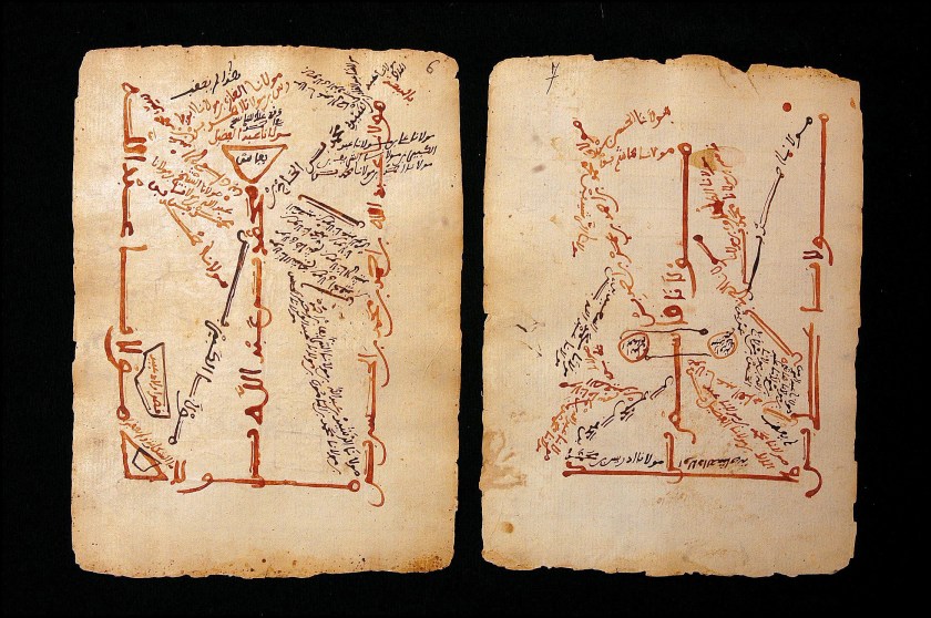 MALI - APRIL 01: Libraries of the desert: rediscovery and restoration of ancient Arab manuscripts in Bouj Beha, Mali in April, 2003 - A manuscript from Abdelkader Haidara's personal library. The history of Sharifians and their genealogy. (Photo by Xavier ROSSI/Gamma-Rapho via Getty Images)