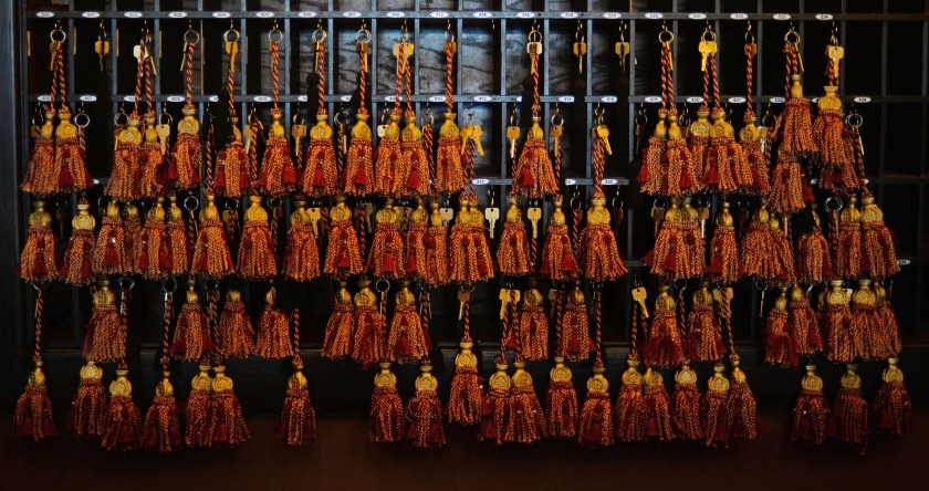 Keys hang at the front desk of The Oxford Hotel. (RJ Sangosti/The Denver Post via Getty Images)