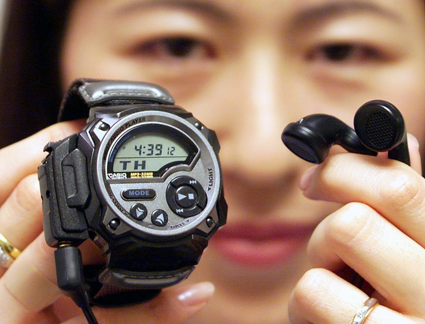 The WMP-1 was the first timepiece to be hold MP3 files. It could play 33 minutes of music.(Kazuhiro Nogi/AFP/Getty Images)