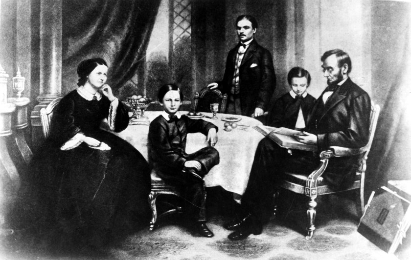 President Abraham Lincoln and his family in 1861. (UIG via Getty Images)