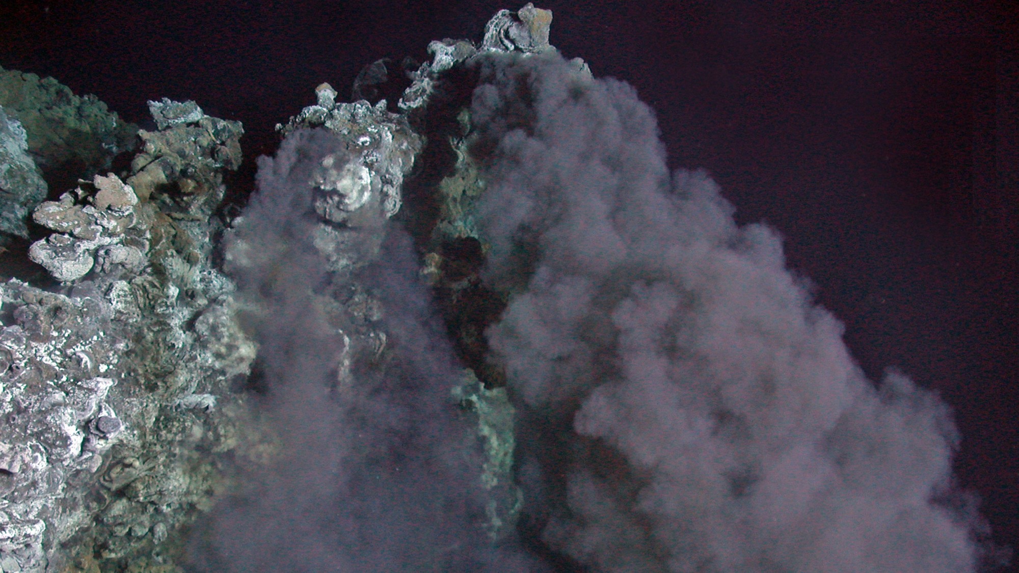Photograph of the top of a black smoker chimney on the south-eastern edge of the iguanas vent field, taken during the 2005 Galapagos Expedition. Galapagos Islands. Dated 2005. (Photo by: Universal History Archive/UIG via Getty Images)