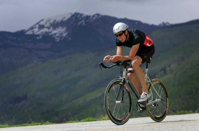 Josiah Middaugh climbs Vail Pass during the Trek Hill Climb as he went on to win the Men's Ultimate Mountain Challenge during the Teva Mountain Games June 3, 2007 in Vail, Colorado. (Doug Pensinger/Getty Images)