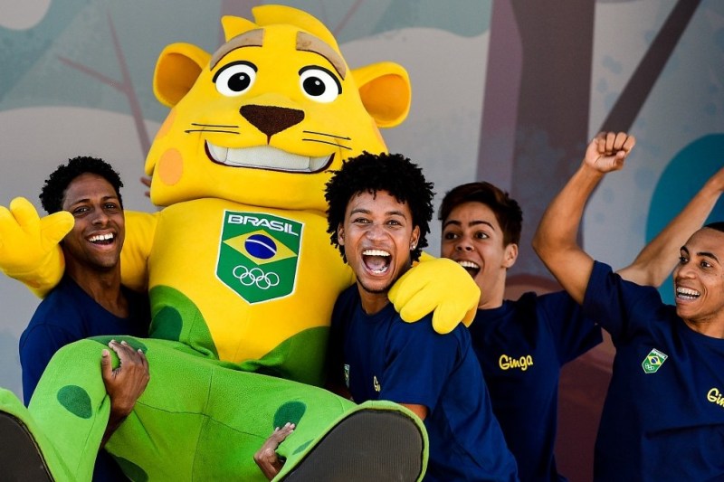 RIO DE JANEIRO, BRAZIL - JUNE 23: Brazilian national teams mascot Ginga is introduced by the Brazilian Local Organizing Committee at Parque Aquatico Maria Lenk on June 23, 2015 in Rio de Janeiro, Brazil. (Photo by Buda Mendes/Getty Images)