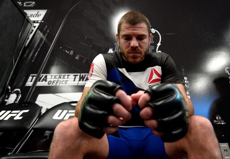 LAS VEGAS, NV - JULY 09: Jim Miller warms up backstage during the UFC 200 event on July 9, 2016 at T-Mobile Arena in Las Vegas, Nevada. (Photo by Brandon Magnus/Zuffa LLC/Zuffa LLC via Getty Images)
