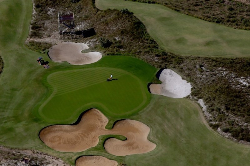 RIO DE JANEIRO, BRAZIL - JULY 04: Work continues at the Olympic Golf Course in preparation for the 2016 Olympic Games on July 4, 2016 in Rio de Janeiro, Brazil. (Photo by Matthew Stockman/Getty Images)