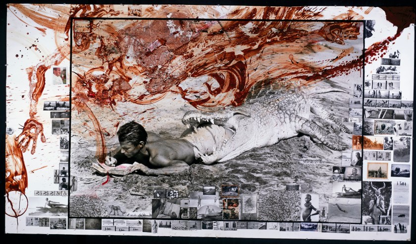 Peter Beard writing i his diary in Koobi Fora, Kenya, 1965 (Peter Beard)