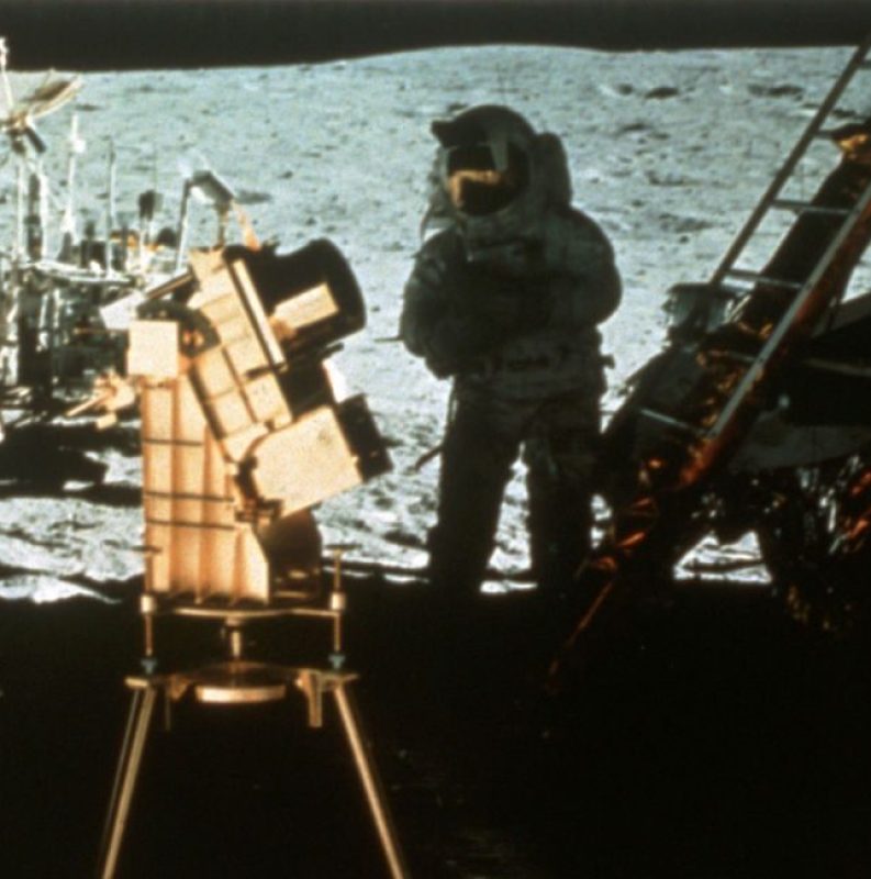 20th April 1972: Astronauts Young and Charles Moss Duke Jnr landed on the surface of the moon during the manned Apollo 16 mission to explore Descartes Highlands and Cayley Plains regions. (Photo by Hulton Archive/Getty Images)