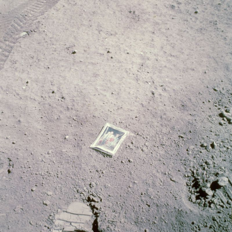 Astronaut Charles Moss Duke, Jr. leaves a photograph of his family on the surface of the moon during the Apollo 16 lunar landing mission, 23rd April 1972. (Photo by Space Frontiers/Getty Images)