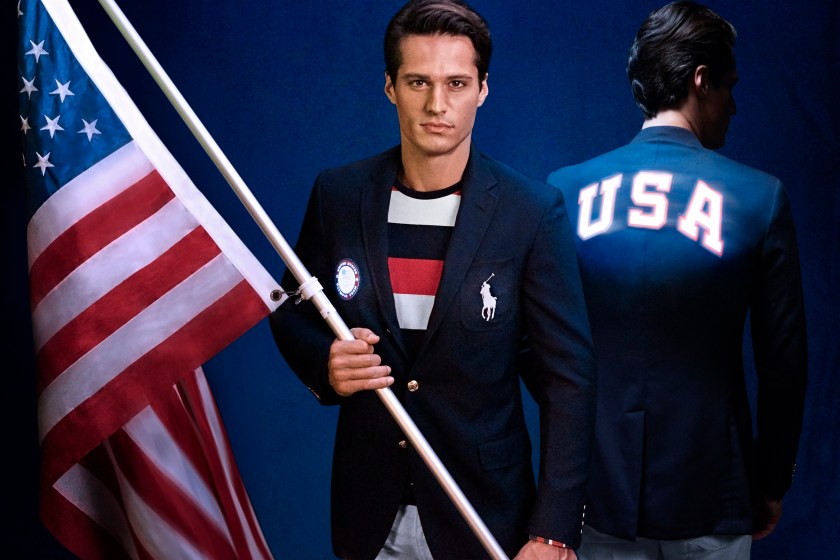 Team USA's Opening Ceremony jacket features LED-lettering on the back, which will light up (Courtesy Ralph Lauren)