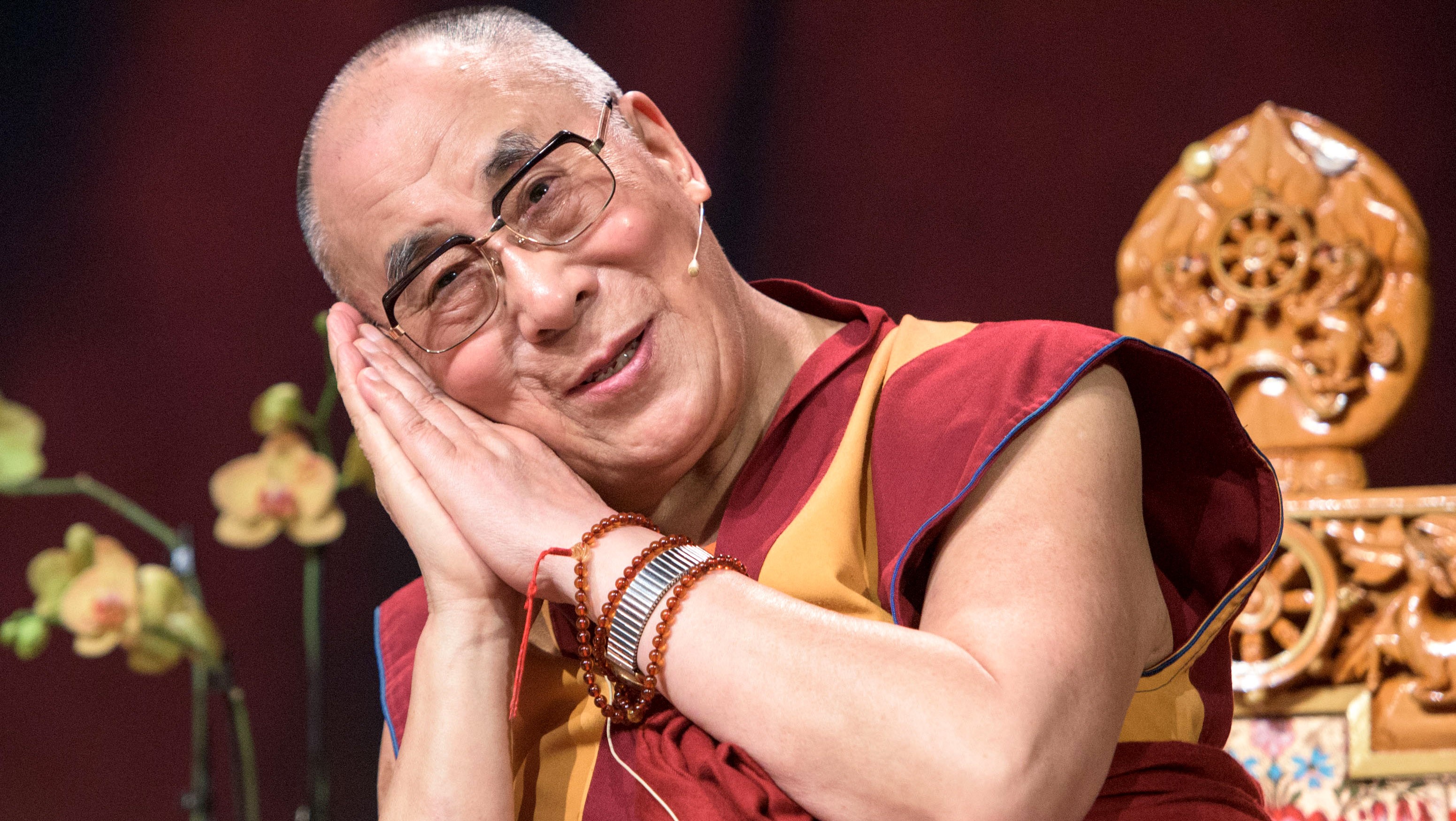 The XIV Dalai Lama attends 80th birthday celebrations at the 'Jahrhunderthalle' on July 13, 2015 in Frankfurt, Germany.  (Photo by Thomas Lohnes/Getty Images)