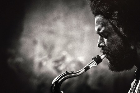 Kamasi Washington performing at AOL Studios on August 25, 2015 in New York City.  (Grant Lamos IV/Getty Images)