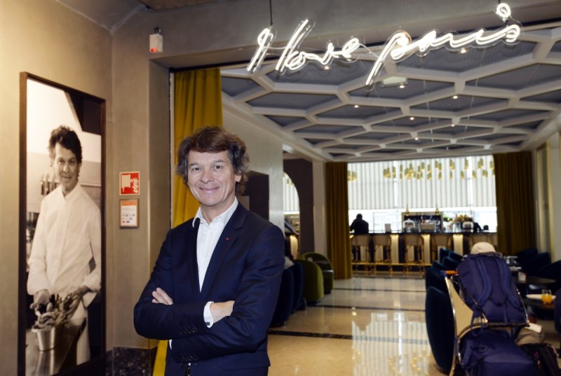 French chef Guy Martin poses in his new restaurant "I love Paris" at the International Airport Charles de Gaulle, northern Paris on July 17, 2015. AFP PHOTO / MIGUEL MEDINA (Photo credit should read MIGUEL MEDINA/AFP/Getty Images)