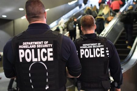 US Department of Homeland Security police walk through Penn Station on November 24, 2015 in New York. After a string of terror attacks in several countries, the US government issued a worldwide travel alert warning American citizens of "increased terrorist threats".  AFP PHOTO / TIMOTHY A. CLARY / AFP / TIMOTHY A. CLARY        (Photo credit should read TIMOTHY A. CLARY/AFP/Getty Images)