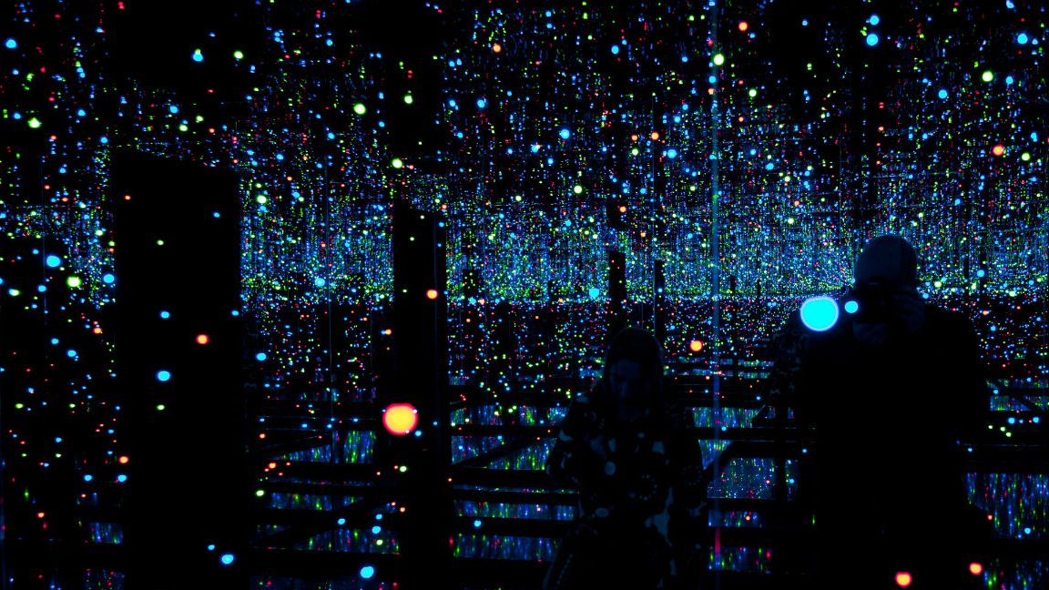 Credit: Mike Kemp / Contributor
Editorial #: 527496418
Collection: Corbis News
Infinity Mirrored Room – Filled with the Brilliance of Life, Kusama's largest Infinity Mirror Room to date. Tate Modern, London, UK. Yayoi Kusama is a Japanese artist. Throughout her career she has worked in a wide variety of media, including painting, collage, sculpture, performance art and environmental installations, most of which exhibit her thematic interest in psychedelic colors, repetition and pattern. (Photo by In Pictures Ltd./Corbis via Getty Images)