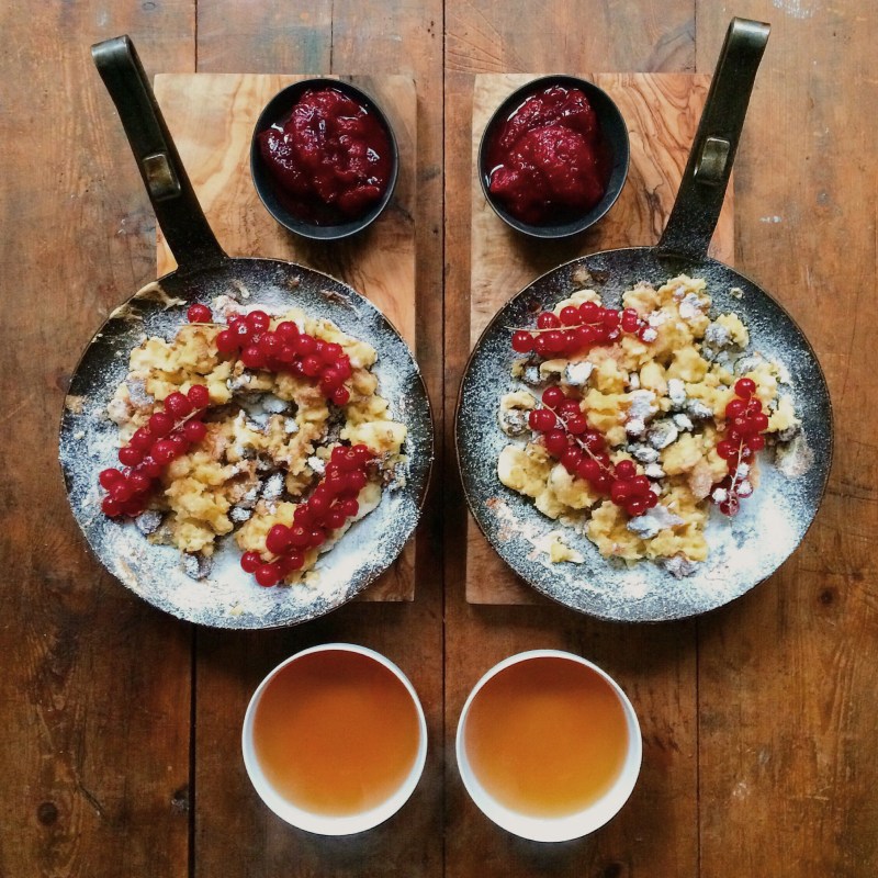 Kaiserschmarrn with redcurrants (From SymmetryBreakfast by Michael Zee, published by powerHouse Books)
