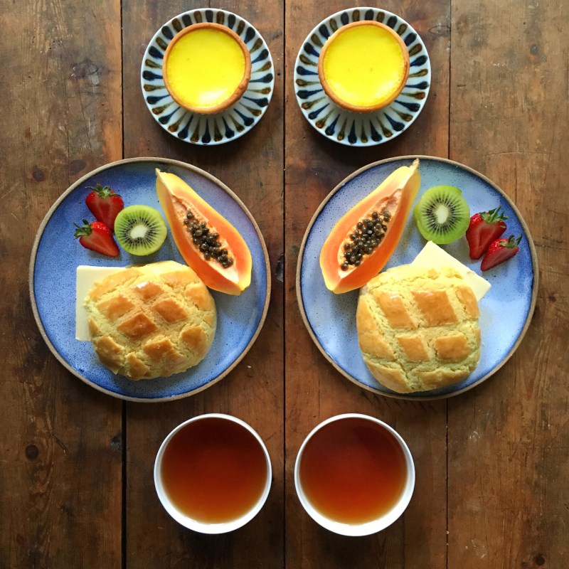 Hong Kong Pineapple Buns and egg tarts (From SymmetryBreakfast by Michael Zee, published by powerHouse Books)