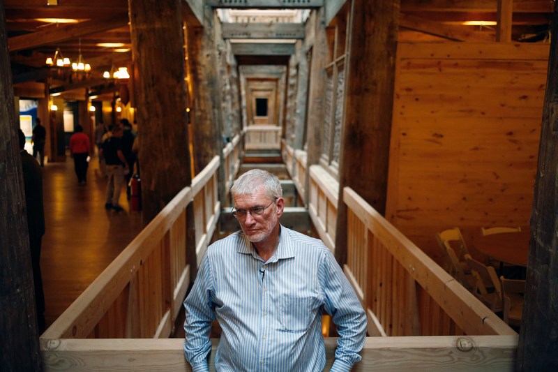 Kenneth "Ken" Ham, president of Answers in Genesis of Kentucky Inc., stands for a photograph inside the Noah's Ark replica at the Ark Encounter theme park in Williamstown, Kentucky, U.S., on Tuesday, July 5, 2016. Ham and his group created a full-scale replica of Noah's Ark to match its description in the bible. The massive 510-foot wooden ship has cost an estimate of over $100 million to produce. Photographer: Luke Sharrett/Bloomberg via Getty Images