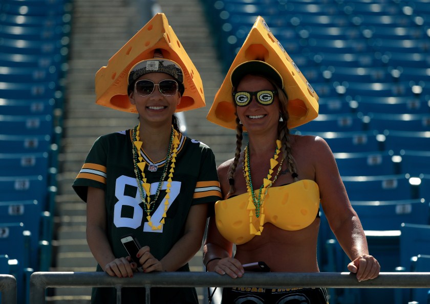 JACKSONVILLE, FL - SEPTEMBER 11: Green Bay Packers fans during the game against the Jacksonville Jaguars at EverBank Field on September 11, 2016 in Jacksonville, Florida. (Photo by Mike Ehrmann/Getty Images)