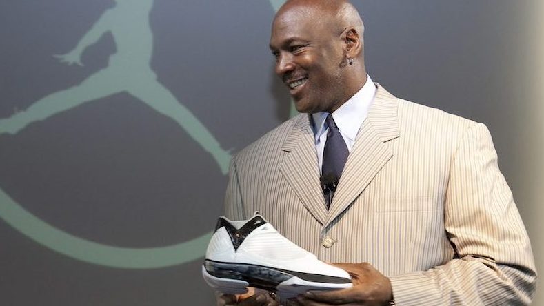 NEW YORK  - JANUARY 8:  Michael Jordan and Jordan Brand reveal the Air Jordan 2009 to the world at press event at The Event Space on January 8, 2009 in New York City.  (Photo by Kelly Kline/WireImage for Bragman Nyman Cafarelli)