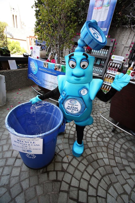 WESTWOOD, CA - AUGUST 24: The recycling mascot poses at the The Ultimate 'Green' Room Eco Lounge Emmy Gift Suite at the W Hotel on August 24, 2006 in Westwood, California. (Photo by David Livingston/Getty Images)