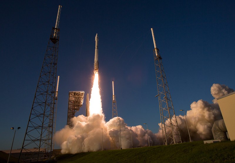 CAPE CANAVERAL, FL - SEPTEMBER 8: In this handout photo provided by NASA, the United Launch Alliance Atlas V rocket carrying NASA's Origins, Spectral Interpretation, Resource Identification, Security-Regolith Explorer (OSIRIS-REx) spacecraft lifts off on from Space Launch Complex 41 on Thursday, Sept. 8, 2016 at Cape Canaveral Air Force Station in Florida. OSIRIS-REx will be the first U.S. mission to sample an asteroid, retrieve at least two ounces of surface material and return it to Earth for study. The asteroid, Bennu, may hold clues to the origin of the solar system and the source of water and organic molecules found on Earth. (Photo by Joel Kowsky/NASA via Getty Images)