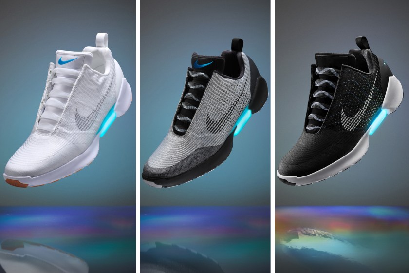 Three varieties of Nike's self-lacing sneaker (Nike)