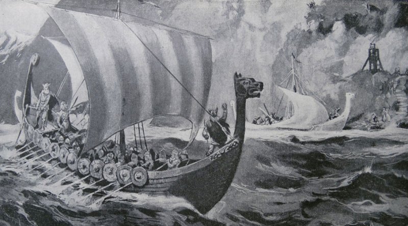 Viking expedition returning to Scandinavia 9th-10th century AD. (Photo by: Universal History Archive/UIG via Getty Images)