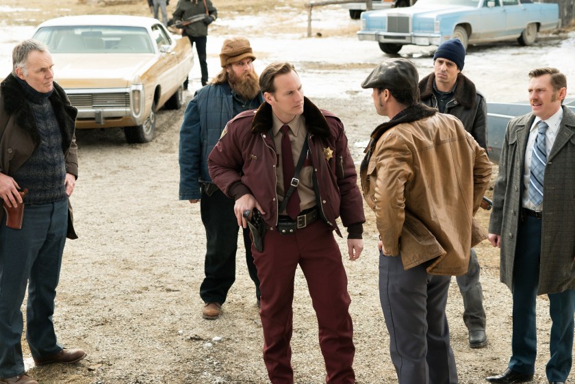 Patrick Wilson as Lou Solverson, Jeffrey Donovan as Dodd Gerhardt, Keir O'Donnell as Ben Schmidt in "Fargo." (Chris Large/FX)