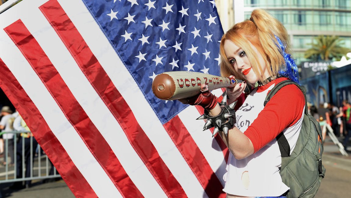 SAN DIEGO, CA - JULY 22:  Cosplayer Harley Quinn attends Comic-Con International on July 22, 2016 in San Diego, California.  (Photo by Matt Cowan/Getty Images)