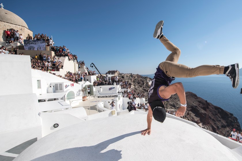 Cory Demeyers of the United States performs during the finals at the Red Bull Art of Motion on Santorini Island, Greece on October 1, 2016. (Predrag Vuckovic/Red Bull Content Pool)