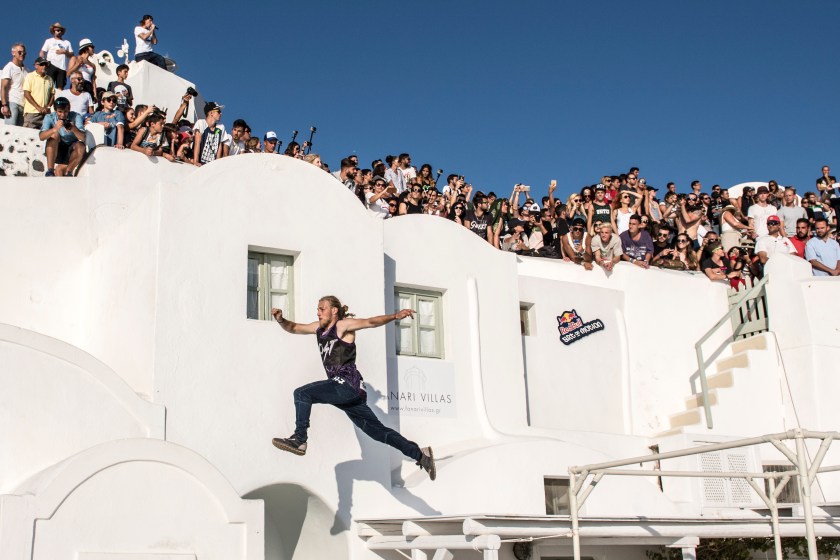 Bart Van Der Linden of Netherland performs during the finals at the Red Bull Art of Motion on Santorini Island, Greece on October 1, 2016. (Predrag Vuckovic/Red Bull Content Pool)