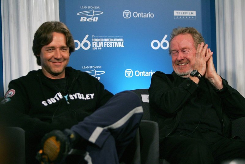 TORONTO - SEPTEMBER 09: Actor Russell Crowe and Director Ridley Scott attend "A Good Year" press conference during the Toronto International Film Festival held at the Sutton Place Hotel on September 9, 2006 in Toronto, Canada. (Photo by Evan Agostini/Getty Images)