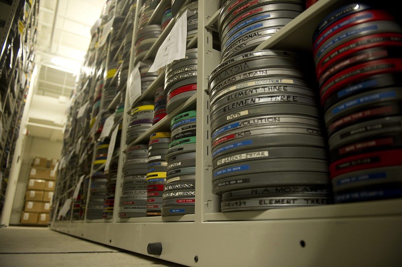 Films rest in just one of the many vaults at the Library of Congress Packard Campus for Audio Visual Conservation in Culpeper, VA, February 10, 2011, which houses 6.3 million collection items (1.2 million moving image, 3 million recorded sound, 2.1 supporting scripts, posters, photos, etc.). Packard Campus of the National Audio-Visual Conservation Center is a state-of-the-art facility where the Library of Congress acquires, preserves and provides access to the worlds largest and most comprehensive collection of films, television programs, radio broadcasts, and sound recordings. AFP PHOTO/Jim WATSON (Photo credit should read JIM WATSON/AFP/Getty Images)