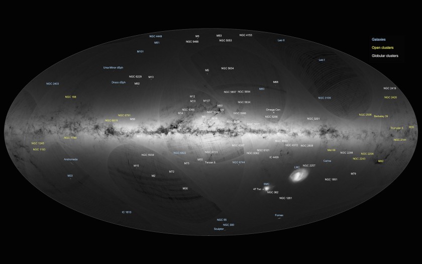 Gaia’s first sky map, annotated (ESA/Gaia/DPAC)