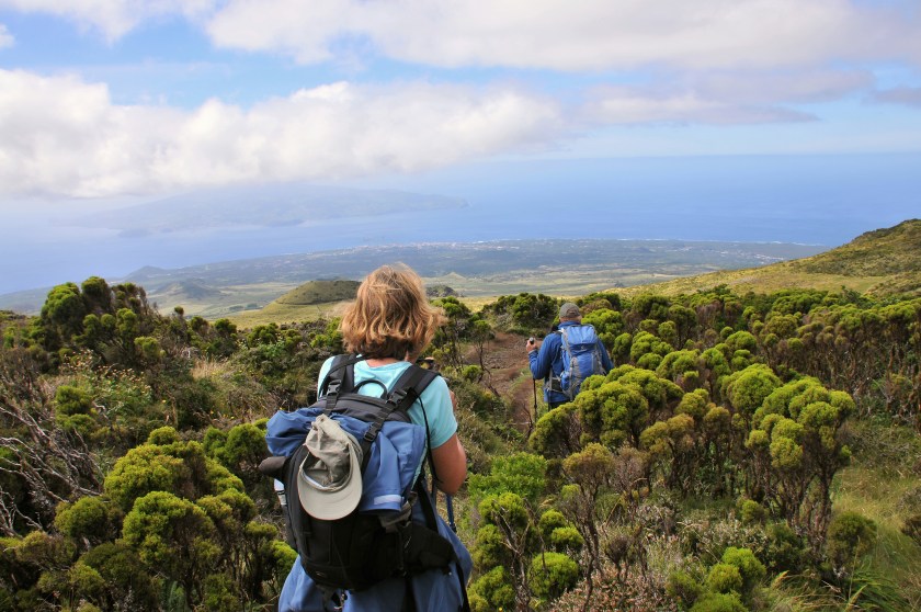 Hiking near the volcano Ponta do Pico in the Azores, Portugal (Getty Images)