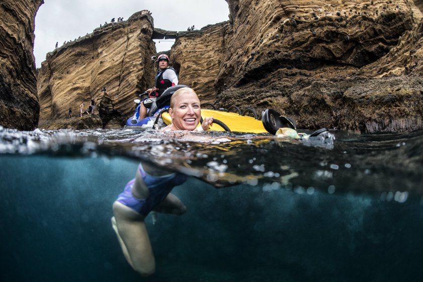 esilie Carlton of the United States seen at Islet Franca do Campo prior to third stop of the Red Bull Cliff Diving World Series, Sao Miguel, Azores, Portugal on July 8th 2016. (Predrag Vuckovic/Red Bull Content Pool)