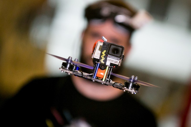 A man controls a race drone in the first competition of its kind in a shopping gallery in May 24 street in Sao Paulo, Brazil on November 06, 2016 (Dario Oliveira/Anadolu Agency/Getty Images)