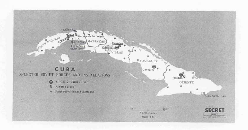 Map showing Soviet military installations on Cuba in 1963. (Central Intelligence Agency)